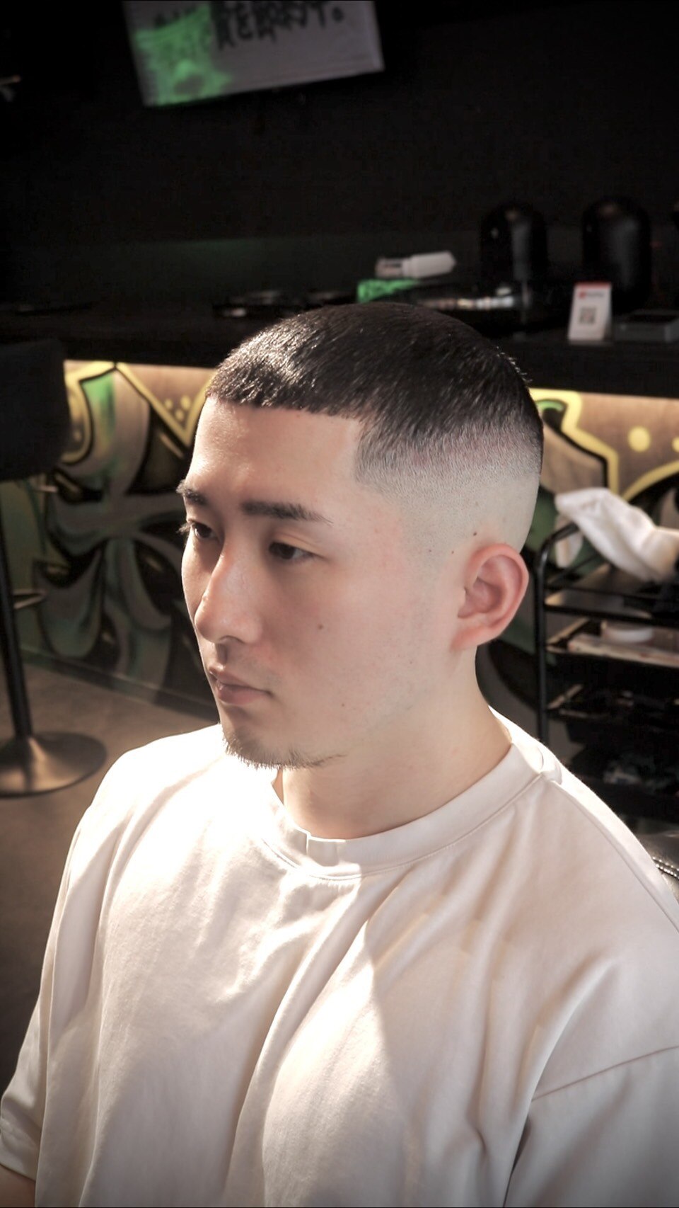 スキンフェード×バズカットの仕上がり